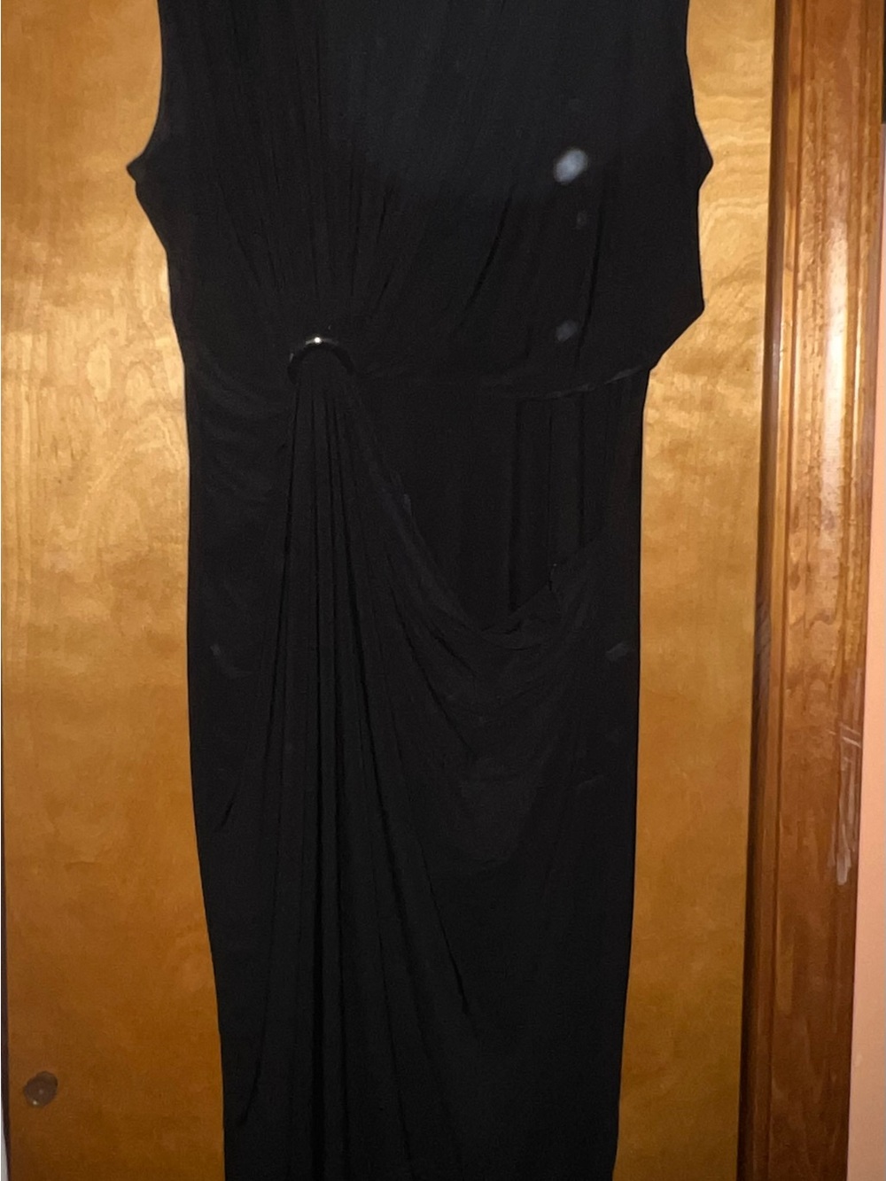 White House Black Market Black Draped Maxi Dress
